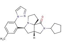 (3aS*,5S*,9aS*)-2-cyclopentyl-5-[5-methyl-2-(1H-pyrazol-1-yl)phenyl]hexahydro-7H-pyrrolo[3,4-g]pyrrolizin-1(2H)-one