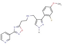 N-{[3-(2-fluoro-4-methoxyphenyl)-1H-pyrazol-4-yl]methyl}-2-[3-(3-pyridinyl)-1,2,4-oxadiazol-5-yl]ethanamine