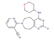 2-[4-(tetrahydro-2H-pyran-4-ylamino)-5,6,8,9-tetrahydro-7H-pyrimido[4,5-d]azepin-7-yl]nicotinonitrile