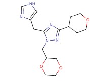 1-(1,4-dioxan-2-ylmethyl)-5-(1H-imidazol-4-ylmethyl)-3-(tetrahydro-2H-pyran-4-yl)-1H-1,2,4-triazole