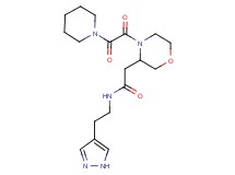 2-{4-[oxo(1-piperidinyl)acetyl]-3-morpholinyl}-N-[2-(1H-pyrazol-4-yl)ethyl]acetamide
