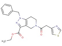 ethyl 1-benzyl-5-(1,3-thiazol-4-ylacetyl)-4,5,6,7-tetrahydro-1H-pyrazolo[4,3-c]pyridine-3-carboxylate