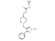 N-cyclopropyl-3-{1-[(1-methyl-3-phenyl-1H-pyrazol-4-yl)methyl]-4-piperidinyl}propanamide