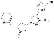 4-[5-methyl-4-(1-methyl-1H-pyrazol-4-yl)-1H-imidazol-2-yl]-1-(2-pyridinylmethyl)-2-pyrrolidinone