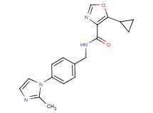 5-cyclopropyl-N-[4-(2-methyl-1H-imidazol-1-yl)benzyl]-1,3-oxazole-4-carboxamide trifluoroacetate