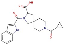 8-(cyclopropylcarbonyl)-2-(1H-indol-2-ylcarbonyl)-2,8-diazaspiro[4.5]decane-3-carboxylic acid