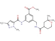 methyl 3-{[(1,3-dimethyl-1H-pyrazol-5-yl)carbonyl]amino}-5-({[(2,2-dimethyltetrahydro-2H-pyran-4-yl)carbonyl]amino}methyl)benzoate