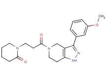 1-{3-[3-(3-methoxyphenyl)-1,4,6,7-tetrahydro-5H-pyrazolo[4,3-c]pyridin-5-yl]-3-oxopropyl}-2-piperidinone