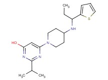 2-isopropyl-6-(4-{[1-(2-thienyl)propyl]amino}piperidin-1-yl)pyrimidin-4-ol