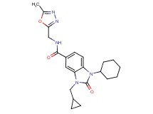 1-cyclohexyl-3-(cyclopropylmethyl)-N-[(5-methyl-1,3,4-oxadiazol-2-yl)methyl]-2-oxo-2,3-dihydro-1H-benzimidazole-5-carboxamide