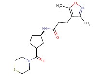 3-(3,5-dimethyl-4-isoxazolyl)-N-[(1R*,3S*)-3-(4-thiomorpholinylcarbonyl)cyclopentyl]propanamide