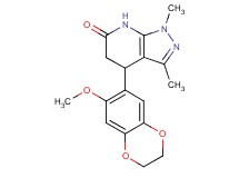4-(7-methoxy-2,3-dihydro-1,4-benzodioxin-6-yl)-1,3-dimethyl-1,4,5,7-tetrahydro-6H-pyrazolo[3,4-b]pyridin-6-one