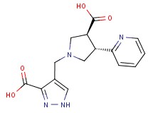 4-{[(3S*,4S*)-3-carboxy-4-pyridin-2-ylpyrrolidin-1-yl]methyl}-1H-pyrazole-3-carboxylic acid