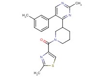 2-methyl-5-(3-methylphenyl)-4-{1-[(2-methyl-1,3-thiazol-4-yl)carbonyl]-3-piperidinyl}pyrimidine