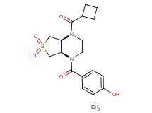 4-{[(4aS*,7aR*)-4-(cyclobutylcarbonyl)-6,6-dioxidohexahydrothieno[3,4-b]pyrazin-1(2H)-yl]carbonyl}-2-methylphenol