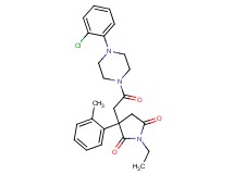 3-{2-[4-(2-chlorophenyl)-1-piperazinyl]-2-oxoethyl}-1-ethyl-3-(2-methylphenyl)-2,5-pyrrolidinedione