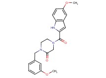 1-(3-methoxybenzyl)-4-[(5-methoxy-1H-indol-2-yl)carbonyl]-2-piperazinone