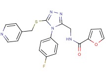 N-({4-(4-fluorophenyl)-5-[(4-pyridinylmethyl)thio]-4H-1,2,4-triazol-3-yl}methyl)-2-furamide