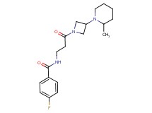 4-fluoro-N-{3-[3-(2-methyl-1-piperidinyl)-1-azetidinyl]-3-oxopropyl}benzamide