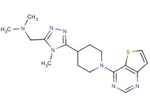 N,N-dimethyl-1-[4-methyl-5-(1-thieno[3,2-d]pyrimidin-4-ylpiperidin-4-yl)-4H-1,2,4-triazol-3-yl]methanamine