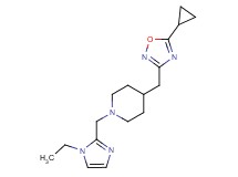 4-[(5-cyclopropyl-1,2,4-oxadiazol-3-yl)methyl]-1-[(1-ethyl-1H-imidazol-2-yl)methyl]piperidine