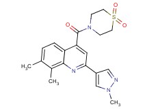 4-[(1,1-dioxidothiomorpholin-4-yl)carbonyl]-7,8-dimethyl-2-(1-methyl-1H-pyrazol-4-yl)quinoline