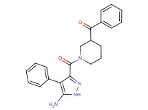 {1-[(5-amino-4-phenyl-1H-pyrazol-3-yl)carbonyl]piperidin-3-yl}(phenyl)methanone