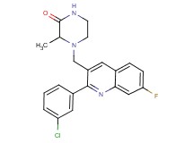 4-{[2-(3-chlorophenyl)-7-fluoro-3-quinolinyl]methyl}-3-methyl-2-piperazinone