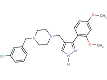1-(3-chlorobenzyl)-4-{[3-(2,4-dimethoxyphenyl)-1H-pyrazol-4-yl]methyl}piperazine