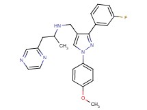 N-{[3-(3-fluorophenyl)-1-(4-methoxyphenyl)-1H-pyrazol-4-yl]methyl}-1-(2-pyrazinyl)-2-propanamine