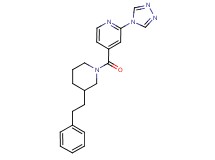 4-{[3-(2-phenylethyl)-1-piperidinyl]carbonyl}-2-(4H-1,2,4-triazol-4-yl)pyridine