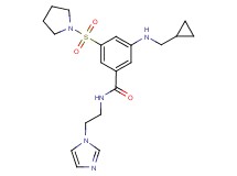 3-[(cyclopropylmethyl)amino]-N-[2-(1H-imidazol-1-yl)ethyl]-5-(1-pyrrolidinylsulfonyl)benzamide