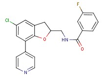 N-{[5-chloro-7-(4-pyridinyl)-2,3-dihydro-1-benzofuran-2-yl]methyl}-3-fluorobenzamide