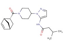 N-(1-{1-[(1R*,2R*,4R*)-bicyclo[2.2.1]hept-5-en-2-ylcarbonyl]-4-piperidinyl}-1H-pyrazol-5-yl)-3-methylbutanamide