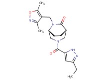 (1S*,5R*)-6-[(3,5-dimethylisoxazol-4-yl)methyl]-3-[(3-ethyl-1H-pyrazol-5-yl)carbonyl]-3,6-diazabicyclo[3.2.2]nonan-7-one