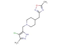1-[(4-chloro-3-methyl-1H-pyrazol-5-yl)methyl]-4-[(5-methyl-1,2,4-oxadiazol-3-yl)methyl]piperidine