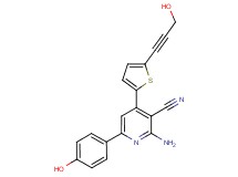 2-amino-6-(4-hydroxyphenyl)-4-[5-(3-hydroxyprop-1-yn-1-yl)-2-thienyl]nicotinonitrile