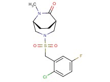 (1S*,5R*)-3-[(2-chloro-5-fluorobenzyl)sulfonyl]-6-methyl-3,6-diazabicyclo[3.2.2]nonan-7-one