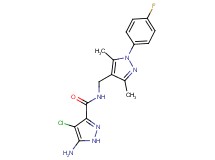 5-amino-4-chloro-N-{[1-(4-fluorophenyl)-3,5-dimethyl-1H-pyrazol-4-yl]methyl}-1H-pyrazole-3-carboxamide