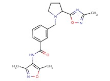 N-(3,5-dimethylisoxazol-4-yl)-3-{[2-(3-methyl-1,2,4-oxadiazol-5-yl)pyrrolidin-1-yl]methyl}benzamide