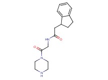 2-(2,3-dihydro-1H-inden-1-yl)-N-(2-oxo-2-piperazin-1-ylethyl)acetamide