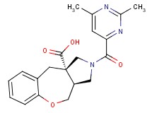 (3aS*,10aS*)-2-[(2,6-dimethylpyrimidin-4-yl)carbonyl]-2,3,3a,4-tetrahydro-1H-[1]benzoxepino[3,4-c]pyrrole-10a(10H)-carboxylic acid