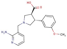 (3S*,4R*)-1-[(2-aminopyridin-3-yl)methyl]-4-(3-methoxyphenyl)pyrrolidine-3-carboxylic acid