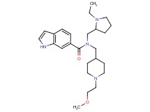 N-[(1-ethyl-2-pyrrolidinyl)methyl]-N-{[1-(2-methoxyethyl)-4-piperidinyl]methyl}-1H-indole-6-carboxamide