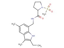 N-[(2-ethyl-3,5-dimethyl-1H-indol-7-yl)methyl]-1-(methylsulfonyl)pyrrolidine-2-carboxamide
