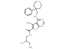 N-(2-hydroxybutyl)-5-methyl-4-{[(4-phenyltetrahydro-2H-pyran-4-yl)methyl]amino}thieno[2,3-d]pyrimidine-6-carboxamide