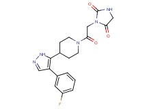 3-(2-{4-[4-(3-fluorophenyl)-1H-pyrazol-5-yl]piperidin-1-yl}-2-oxoethyl)imidazolidine-2,4-dione