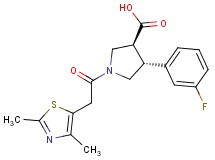 (3S*,4R*)-1-[(2,4-dimethyl-1,3-thiazol-5-yl)acetyl]-4-(3-fluorophenyl)pyrrolidine-3-carboxylic acid