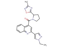 2-(1-ethyl-1H-pyrazol-4-yl)-4-{[2-(3-methyl-1,2,4-oxadiazol-5-yl)pyrrolidin-1-yl]carbonyl}quinoline
