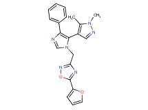 3-{[5-(1,5-dimethyl-1H-pyrazol-4-yl)-4-phenyl-1H-imidazol-1-yl]methyl}-5-(2-furyl)-1,2,4-oxadiazole